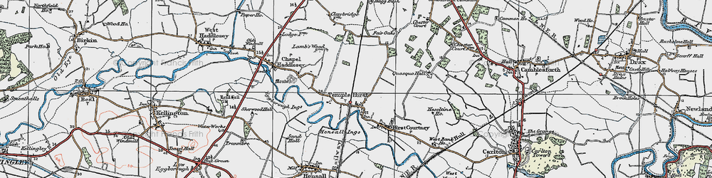 Old map of Temple Hirst in 1924