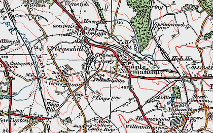 Old map of Temple Normanton in 1923