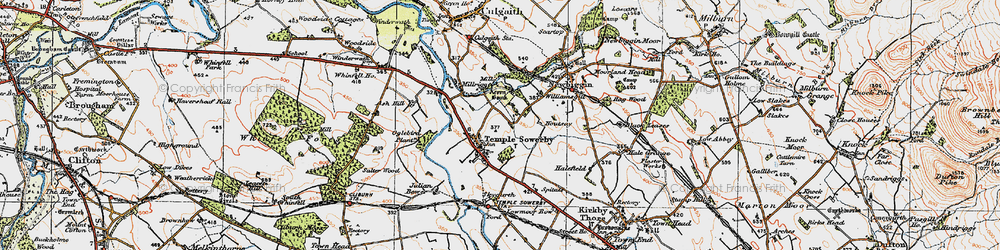Old map of Acorn Bank in 1925
