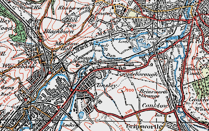 Old map of Templeborough in 1923