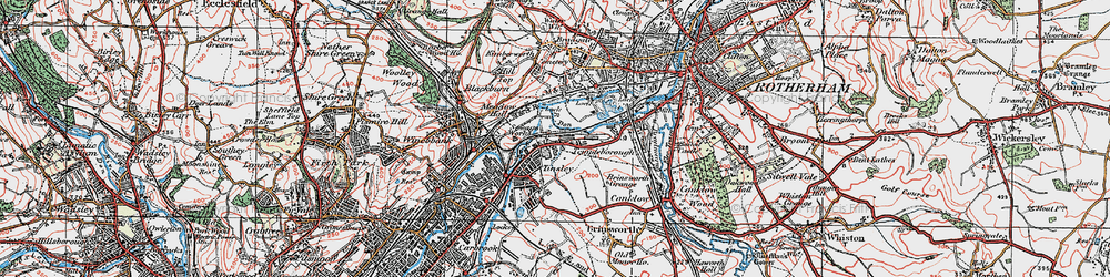 Old map of Templeborough in 1923