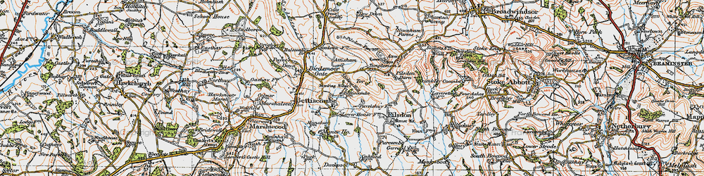 Old map of Attisham in 1919