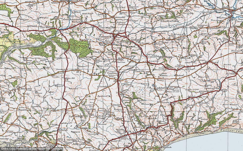 Old Map of Templeton, 1922 in 1922