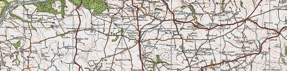 Old map of Templeton in 1922