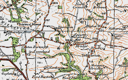 Old map of Templeton Bridge in 1919