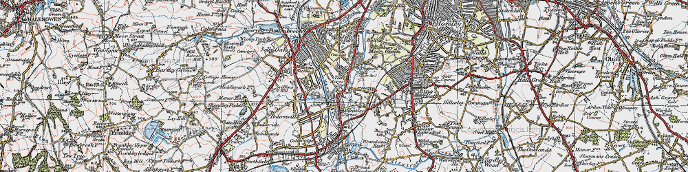 Old map of Ten Acres in 1921
