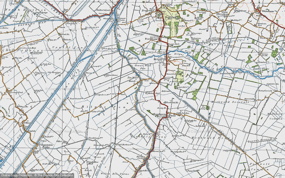 Old Map of Ten Mile Bank, 1922 in 1922