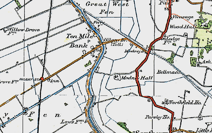 Old map of Ten Mile Bank in 1922