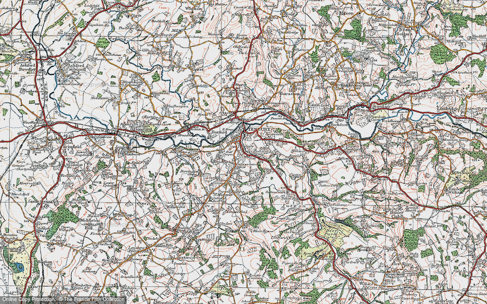 Old Map of Tenbury Wells, 1920 in 1920