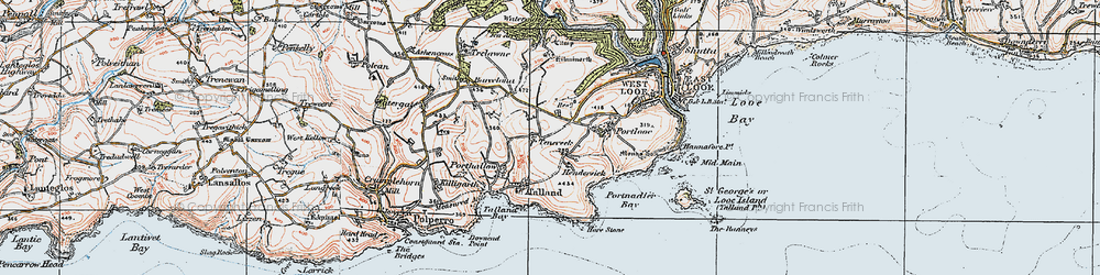Old map of Tencreek in 1919