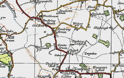 Old map of Tendring Green in 1921