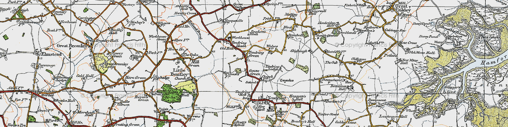 Old map of Tendring Green in 1921