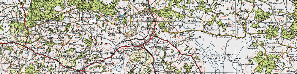 Old map of Tenterden in 1921