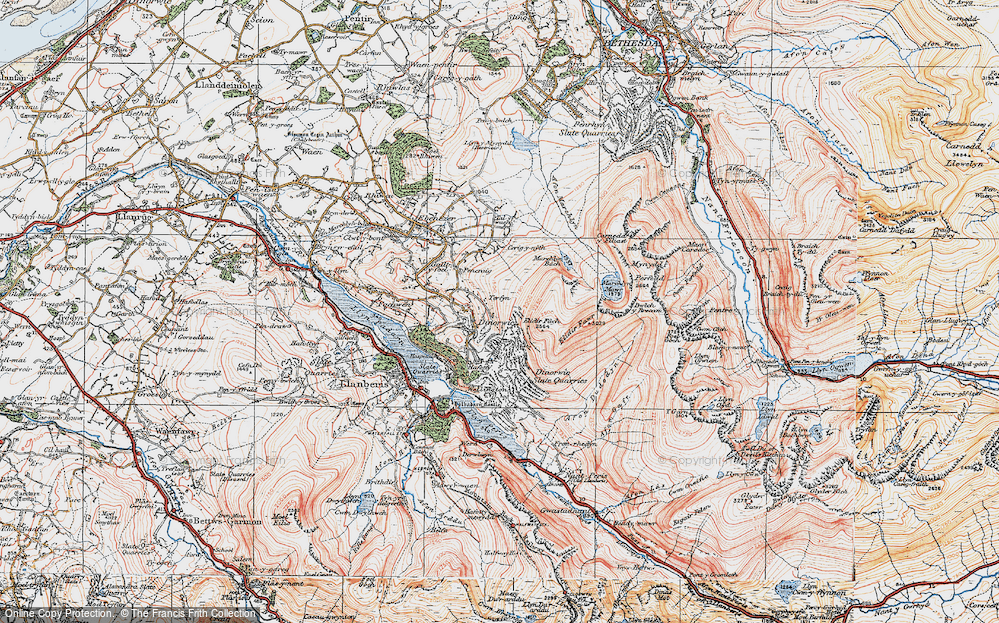 Old Map of Terfyn, 1922 in 1922