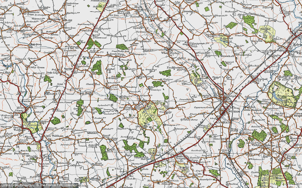 Old Map of Terling, 1921 in 1921