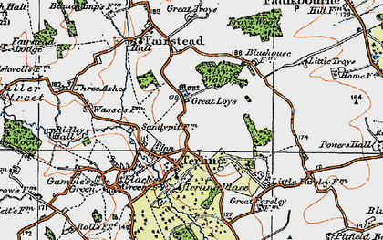 Old map of Terling in 1921