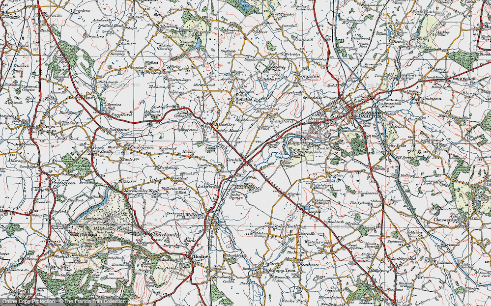 Old Map of Ternhill, 1921 in 1921