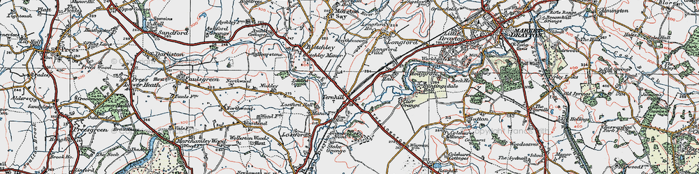 Old map of Ternhill in 1921