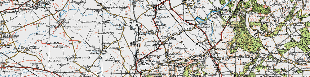 Old map of Bushey Leys in 1919