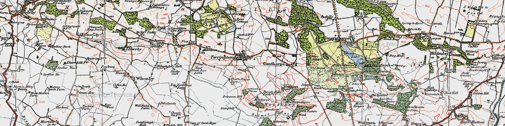 Old map of Terrington in 1924