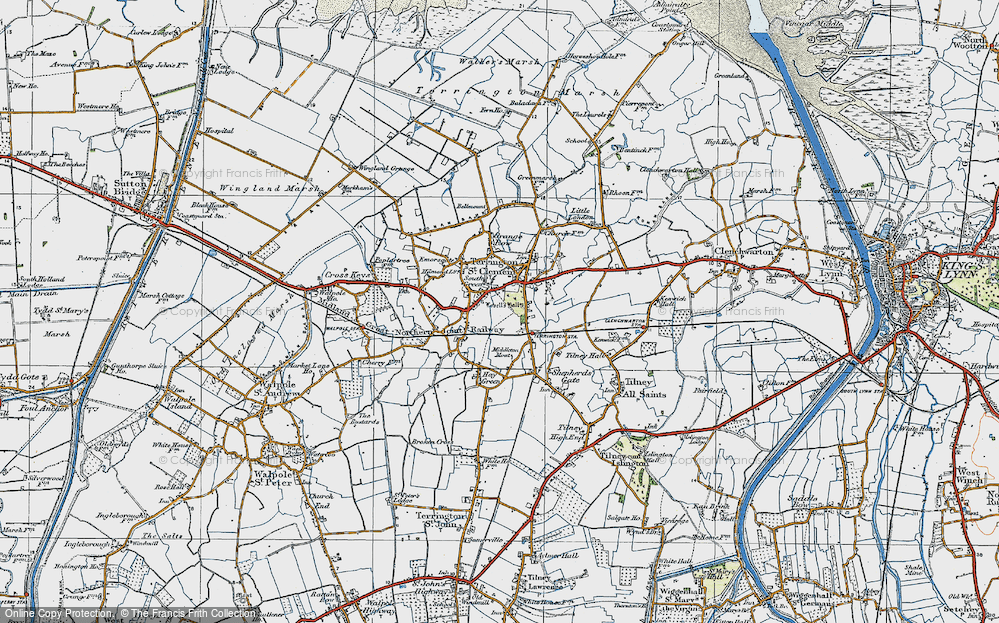 Old Map of Terrington St Clement, 1922 in 1922