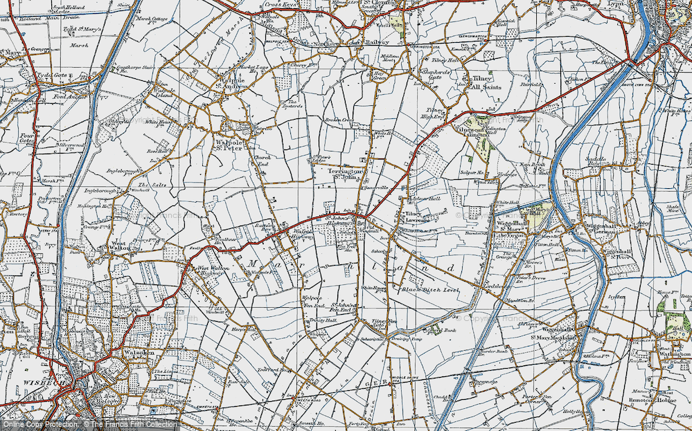 Old Map of Terrington St John, 1922 in 1922