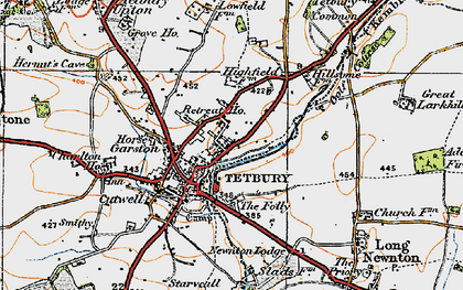 Old map of Tetbury in 1919