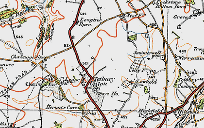 Old map of Tetbury Upton in 1919