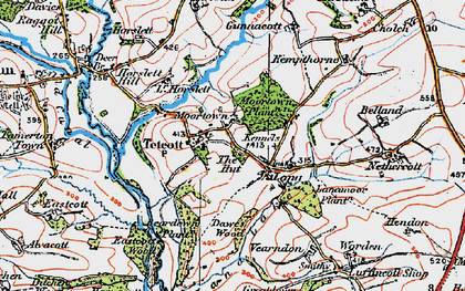Old map of Tetcott in 1919