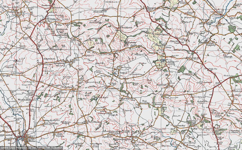 Old Map of Tetford, 1923 in 1923
