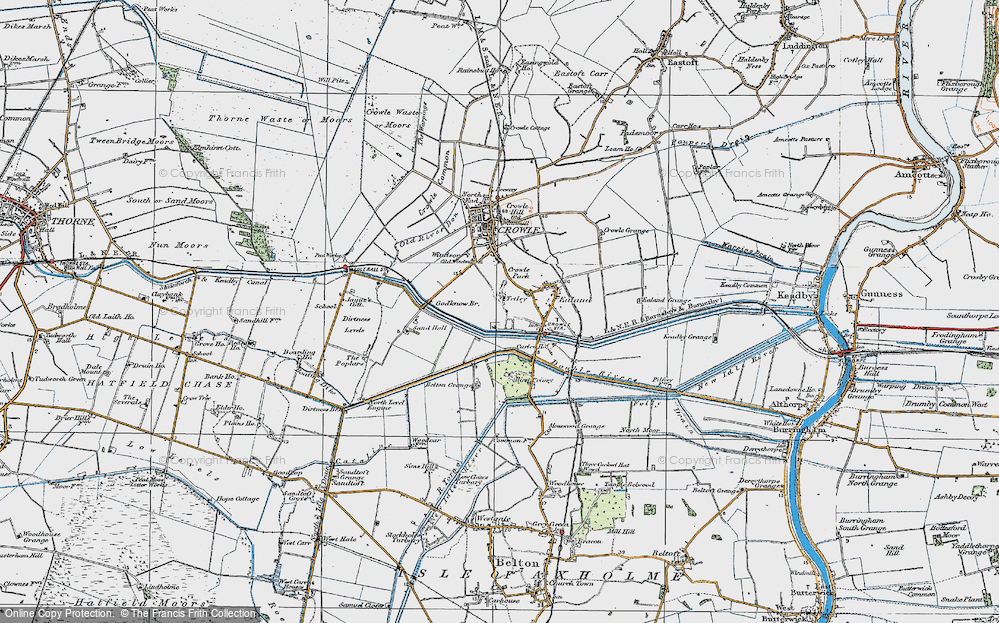 Old Map of Historic Map covering Belton Grange in 1923