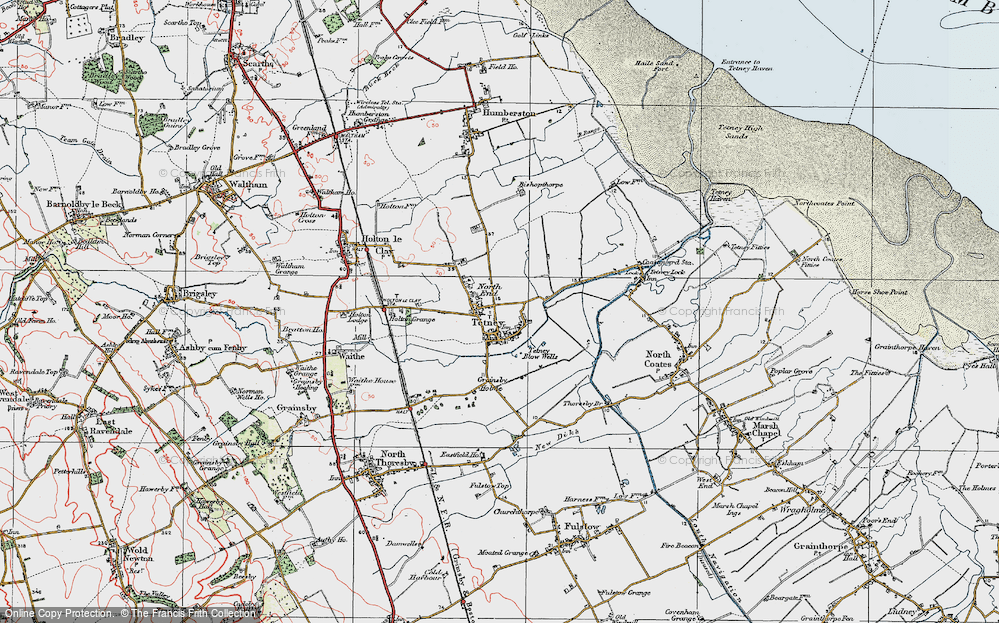 Old Map of Tetney, 1923 in 1923