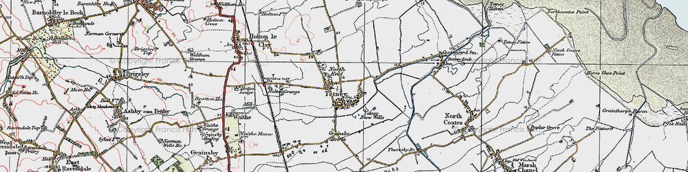 Old map of Tetney in 1923