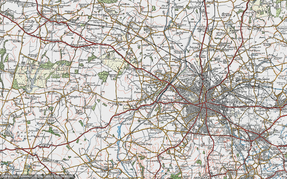 Old Map of Tettenhall Wood, 1921 in 1921
