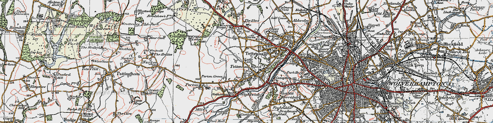 Old map of Tettenhall Wood in 1921