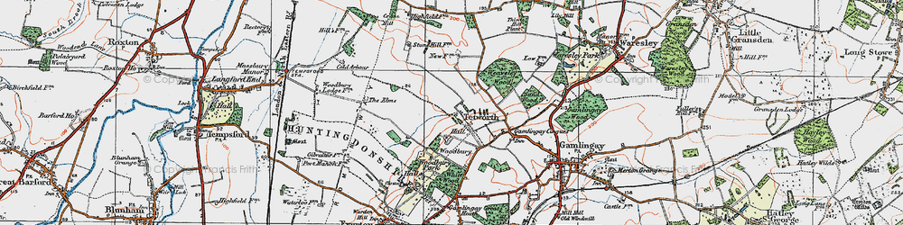 Old map of White Wood in 1919