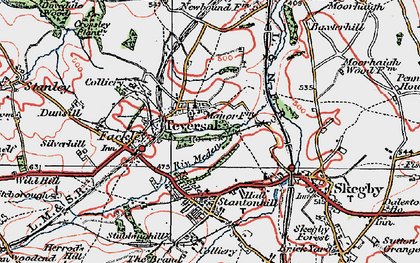 Old map of Teversal in 1923