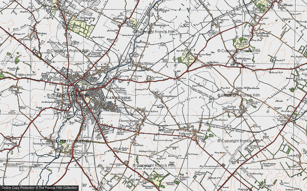 Old Map of Teversham, 1920 in 1920