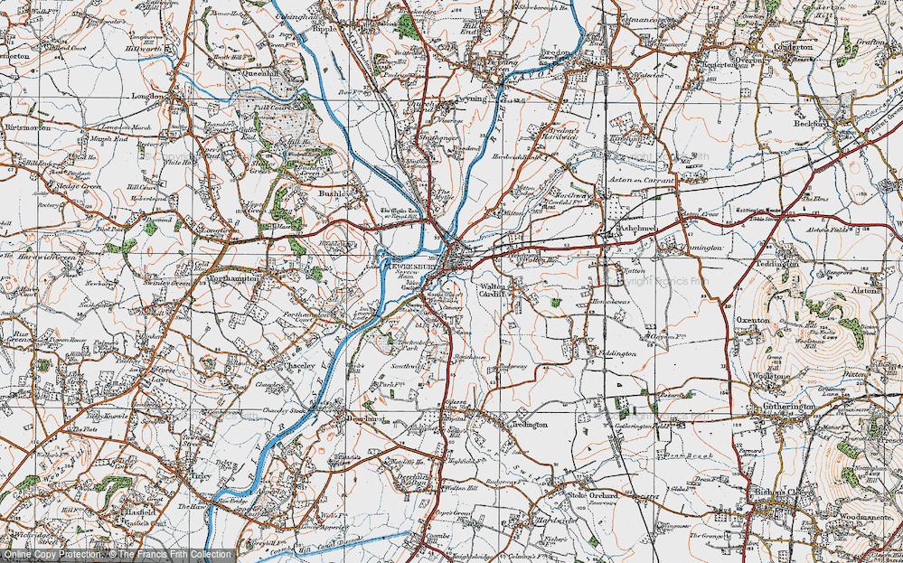 Old Map of Tewkesbury, 1919 in 1919