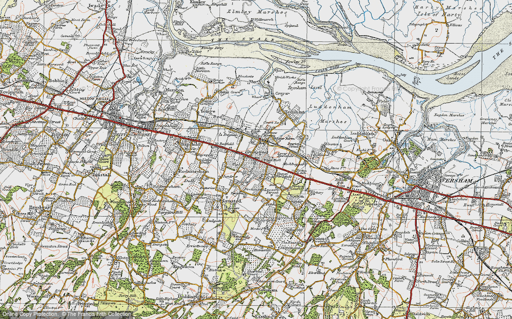 Old Map of Teynham, 1921 in 1921