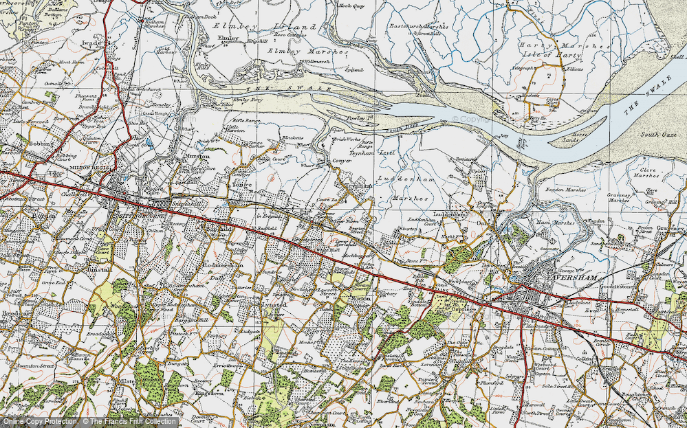 Old Map of Teynham Street, 1921 in 1921