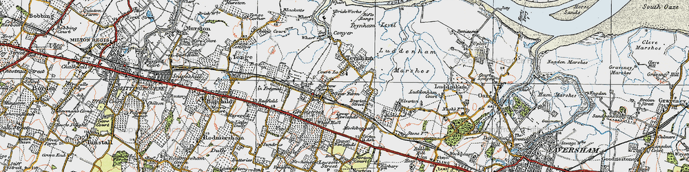 Old map of Teynham Street in 1921