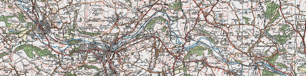 Old map of Thackley End in 1925