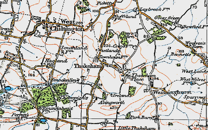 Old map of Thakeham in 1920
