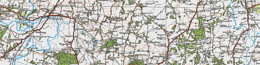 Old map of Thakeham in 1920