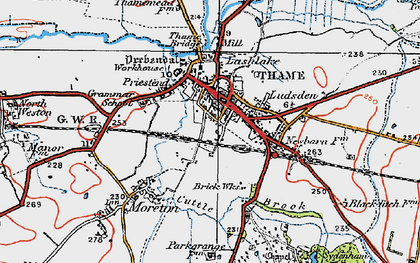 Old map of Thame in 1919