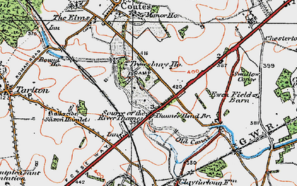 Old map of Thames Head in 1919