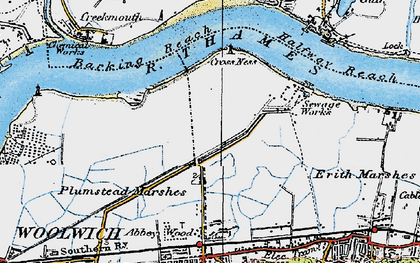 Old map of Thamesmead in 1920