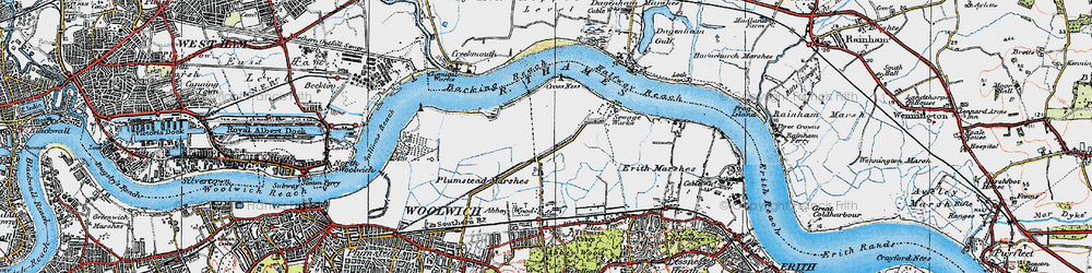 Old map of Thamesmead in 1920