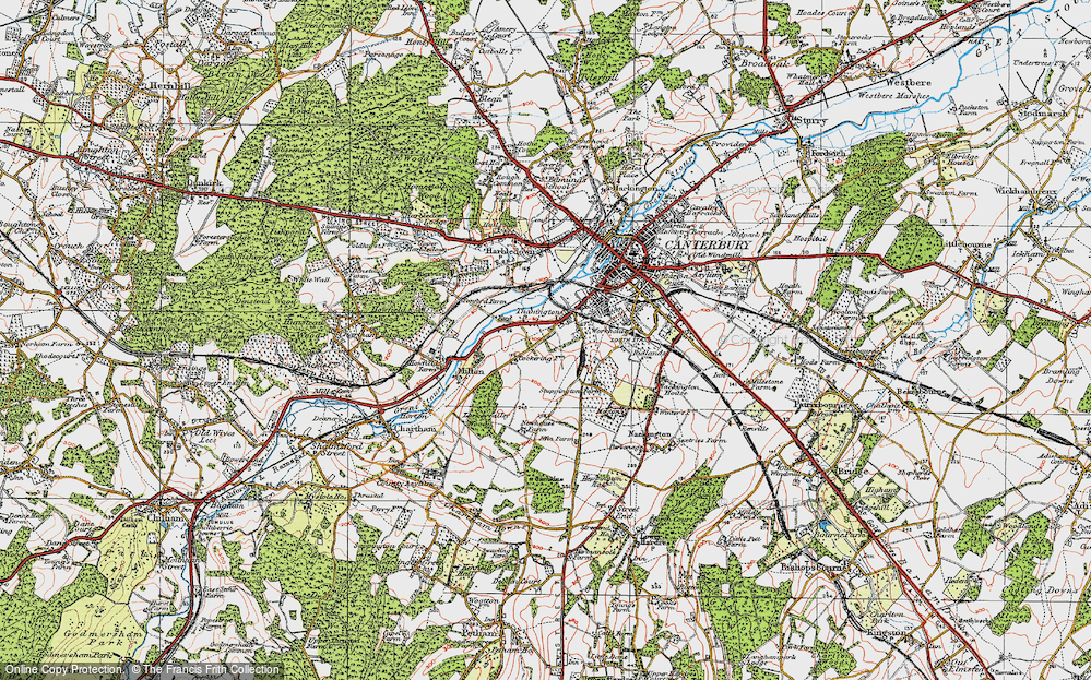 Old Map of Thanington, 1920 in 1920